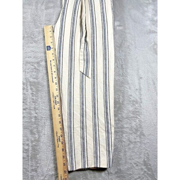 Lauren Ralph Lauren Striped Linen-Blend Pants Size 4P | Belted High-Waist | - Picture 11 of 13